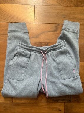 U.S. Polo Assn. Gray Sweatpants with Pink Drawstring
